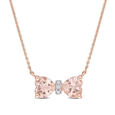 Julianna B 10K Rose Gold 0.015 CTW Diamond & Morganite Necklace