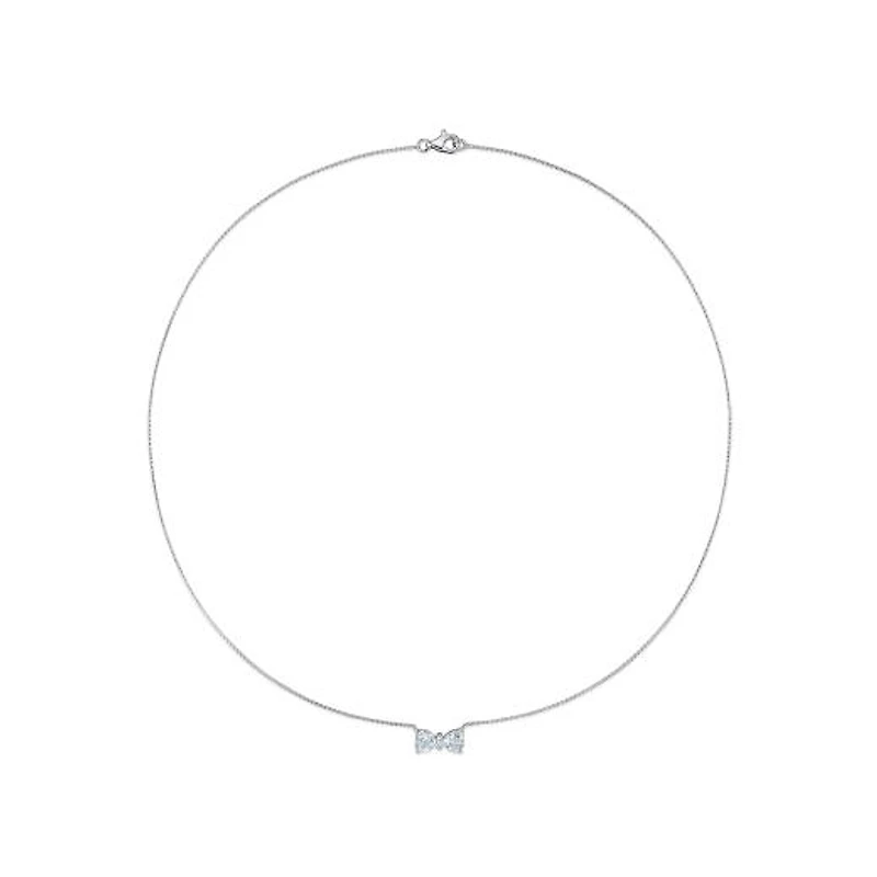 Julianna B 10K White Gold 0.015 CTW Diamond & Aquamarine Necklace