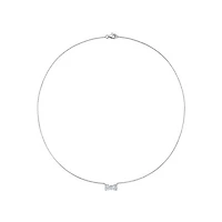 Julianna B 10K White Gold 0.015 CTW Diamond & Aquamarine Necklace
