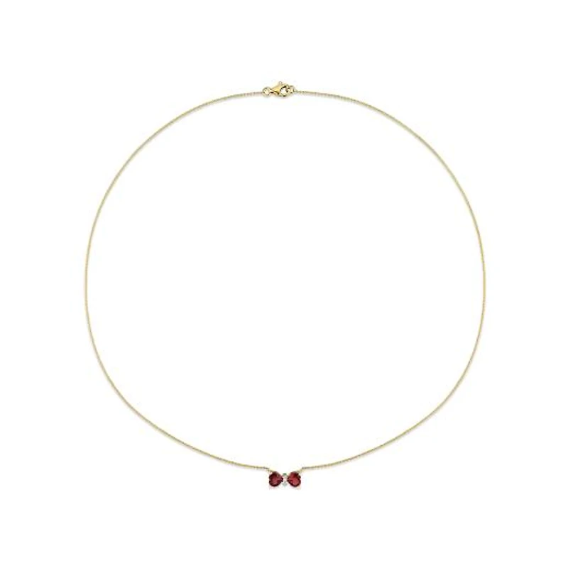 Julianna B 10K Yellow Gold 0.015 CTW Diamond & Garnet Necklace