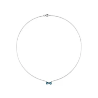 Julianna B 10K White Gold 0.015 CTW Diamond & Blue Topaz Necklace