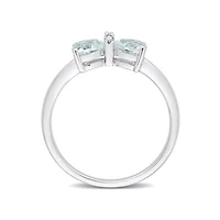 Julianna B 10K White Gold 0.015 CTW Diamond & Aquamarine Ring