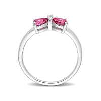 Julianna B 10K White Gold 0.015 CTW Diamond & Pink Topaz Ring