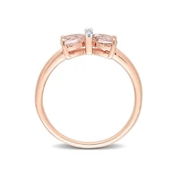 Julianna B 10K Rose Gold 0.015 CTW Diamond & Morganite Ring