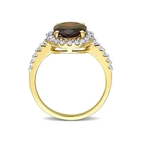 Julianna B 10K Yellow Gold Garnet & Lab Grown White Sapphire Ring
