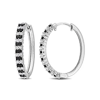 Julianna B Sterling Silver Black Spinel & Lab Grown White Sapphire Earrings