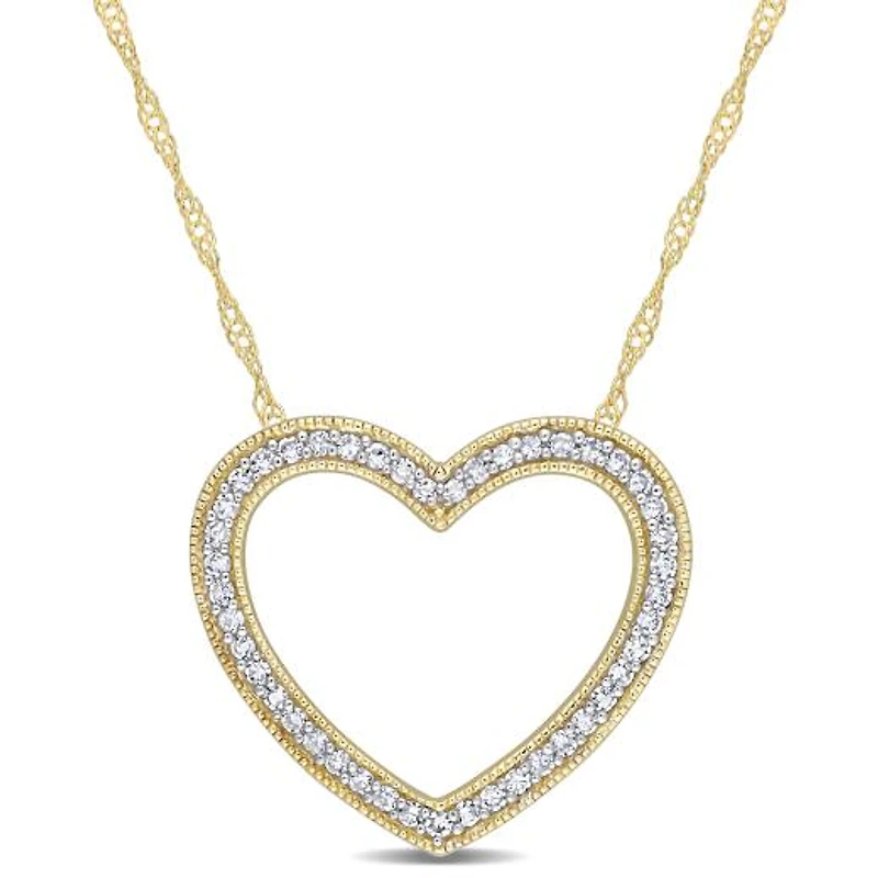 Julianna B 14K Yellow Gold 0.22CTW Diamond Heart Pendant