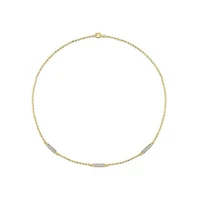 Julianna B Yellow Plated Sterling Silver Lab Grown White Sapphire Necklace