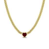 Julianna B Yellow Plated Sterling Silver Lab Grown Ruby Necklace