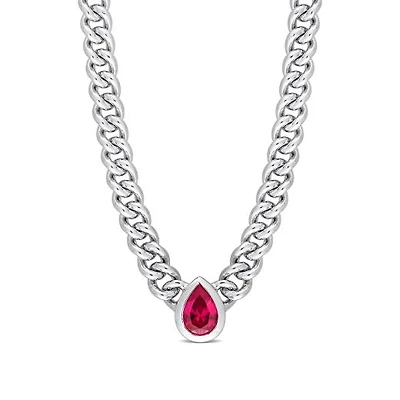 Julianna B Sterling Silver Lab Grown Ruby Necklace