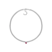 Julianna B Sterling Silver Lab Grown Ruby Necklace