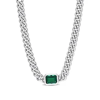 Julianna B Sterling Silver Lab Grown Emerald Necklace