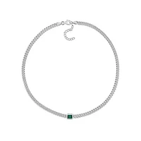 Julianna B Sterling Silver Lab Grown Emerald Necklace