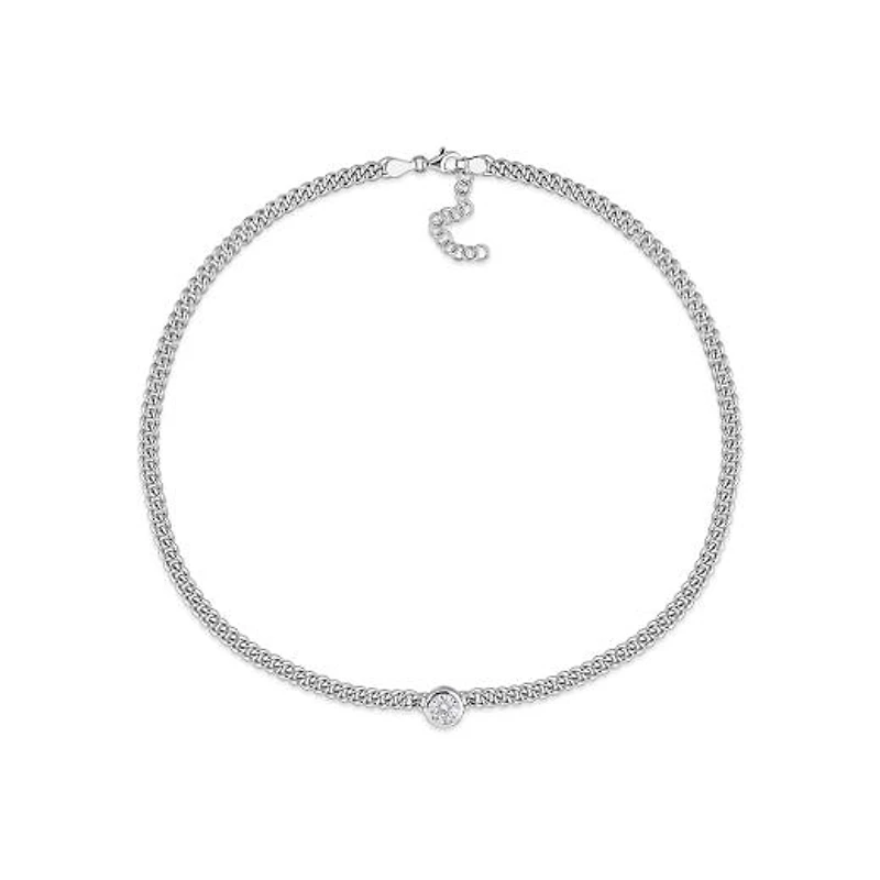 Julianna B Sterling Silver Lab Grown White Sapphire Necklace