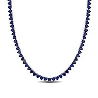 Julianna B Sterling Silver Lab Grown Blue Sapphire Necklace