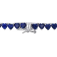 Julianna B Sterling Silver Lab Grown Blue Sapphire Necklace