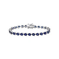 Julianna B Sterling Silver Lab Grown Blue Sapphire Tennis Bracelet
