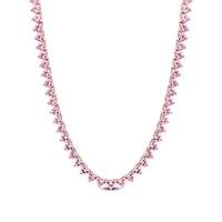 Julianna B Rose Plated Sterling Silver Lab Grown Pink Sapphire Necklace