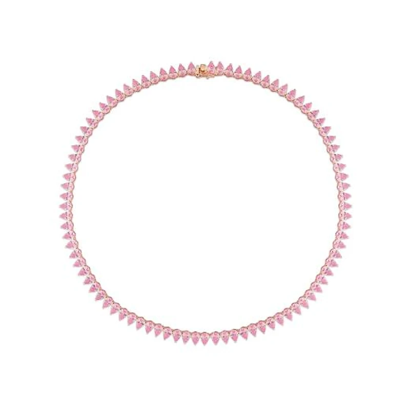 Julianna B Created Pink Sapphire Rose Plated Sterling Silver 18" Tennis Necklace
