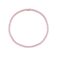 Julianna B Created Pink Sapphire Rose Plated Sterling Silver 18" Tennis Necklace