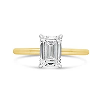 New Brilliance Lab Grown 1.57CTW Emerald Cut Diamond Ring in 14K Yellow Gold