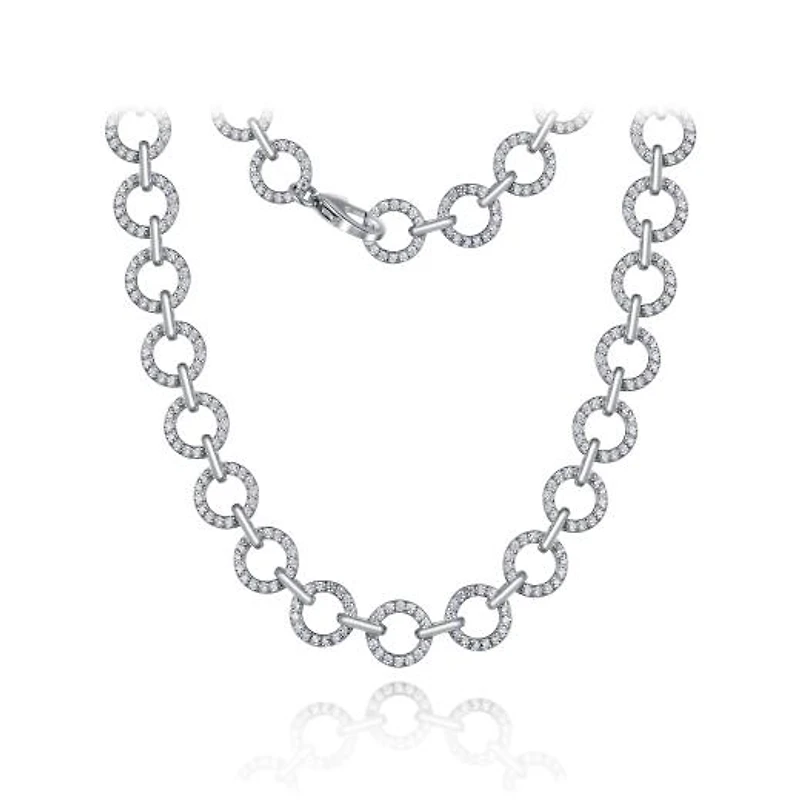 Sterling Silver 15.75" Cubic Zirconia Choker