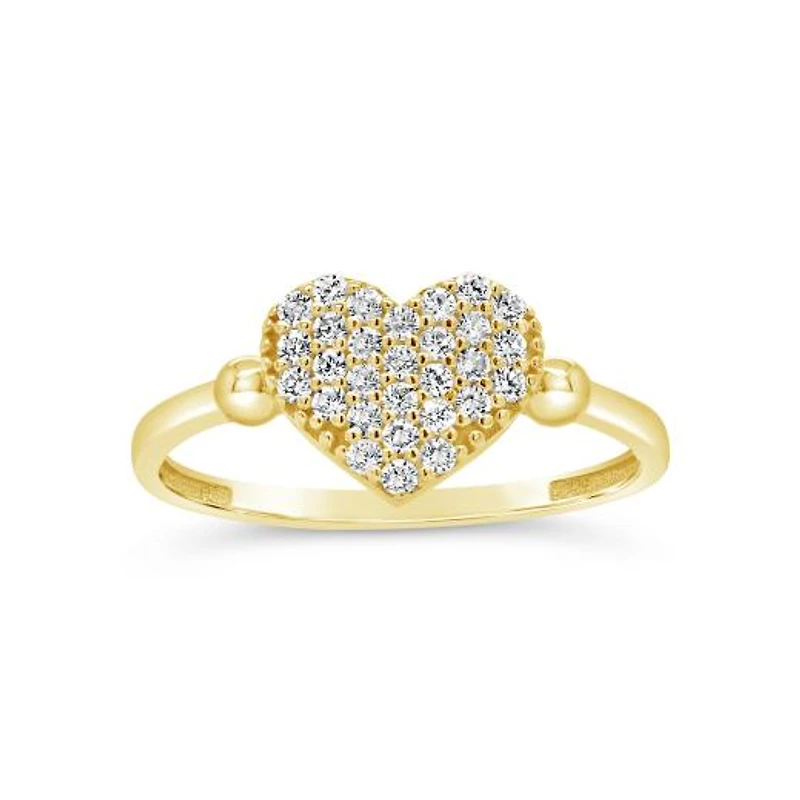 10K Yellow Gold Cubic Zirconia Heart Ring