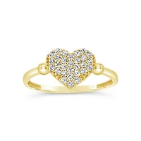10K Yellow Gold Cubic Zirconia Heart Ring