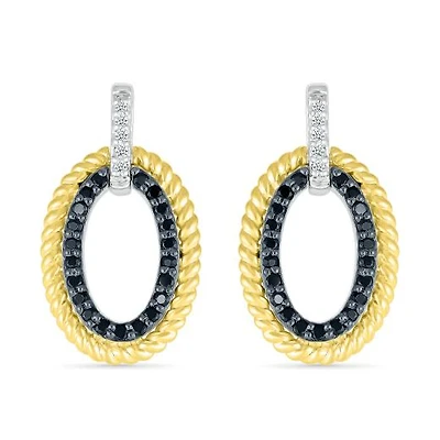 Sterling Silver 0.23CTW Black Diamond Dangle Earrings