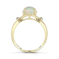 10K Yellow Gold Opal & Diamond Ring