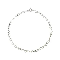 Sterling Silver 7" - 8" Adjustable Heart Link Bracelet