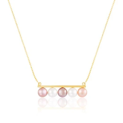 Gold Plated Sterling Silver Freshwater Pearl Necklace