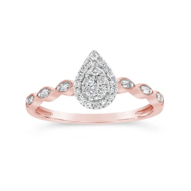 10K Rose Gold 0.20CTW Diamond Promise Ring