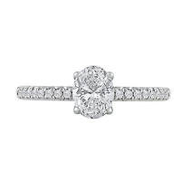 New Brilliance 14K White Gold Lab Grown 1.28CTW Oval Diamond Solitaire Ring