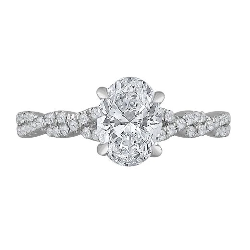 New Brilliance 14K White Gold Lab Grown 1.23CTW Oval Diamond Bridal Ring