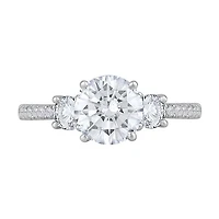 New Brilliance 14K White Gold Lab Grown 2.14CTW Diamond Three Stone Ring
