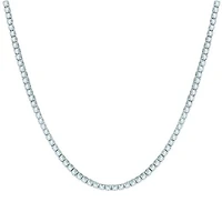 14K White Gold 7.01CTW Diamond Tennis Necklace