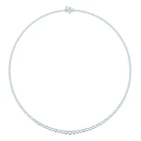 14K White Gold 7.03CTW Diamond Riviera Necklace