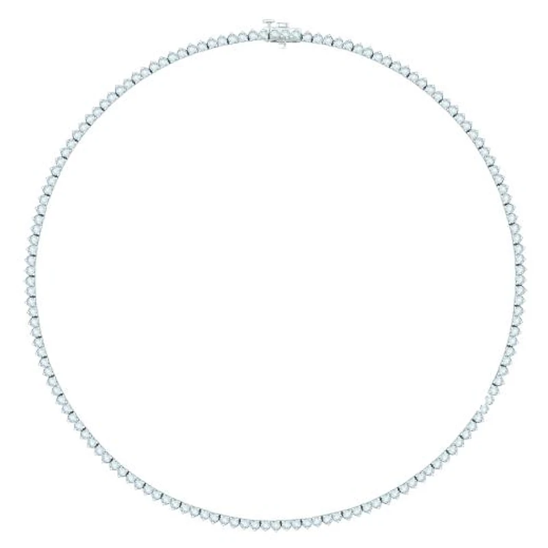 14K White Gold 10.00CTW Diamond Tennis Necklace