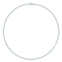 14K White Gold 10.00CTW Diamond Tennis Necklace