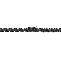 Julianna B Sterling Silver 0.95CTW Black Diamond Tennis Bracelet