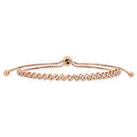 Julianna B Rose Plated Sterling Silver 0.24CTW Diamond Bolo Bracelet