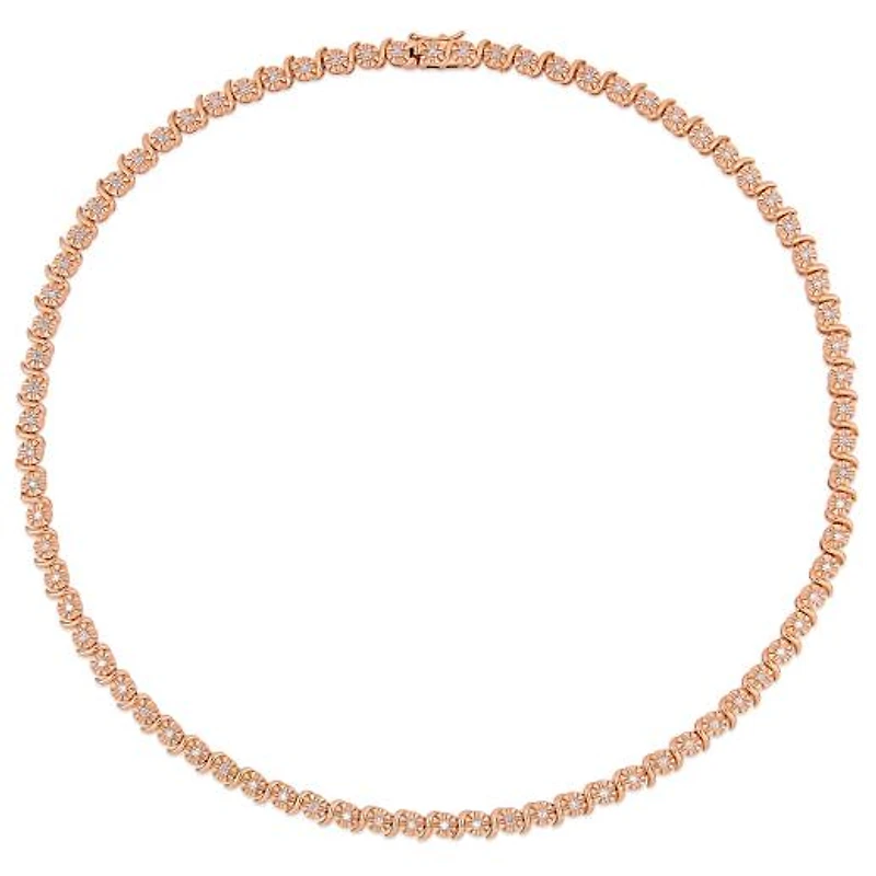 Julianna B Rose Plated Sterling Silver 0.52CTW Diamond Necklace