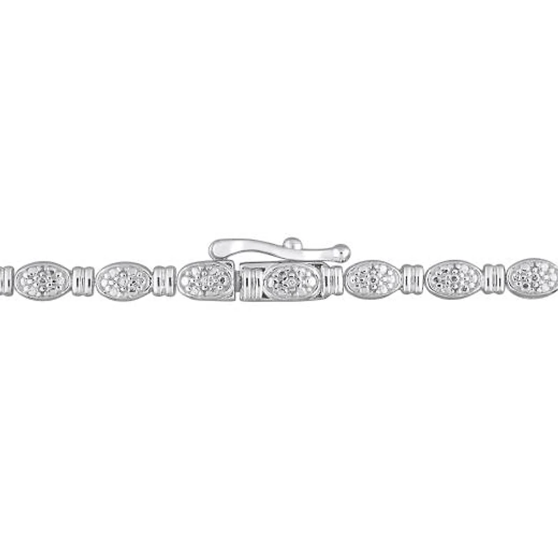 Julianna B Sterling Silver 0.98CTW Diamond Double Layer Necklace
