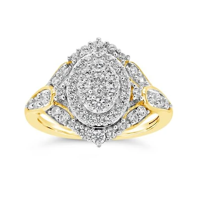 10K Yellow Gold 0.90CTW Diamond Fashion Ring