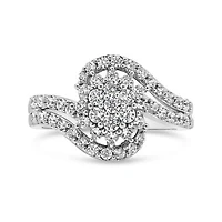 10K White Gold 0.90CTW Diamond Fashion Ring