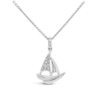 Sterling Silver Diamond Sailboat Pendant