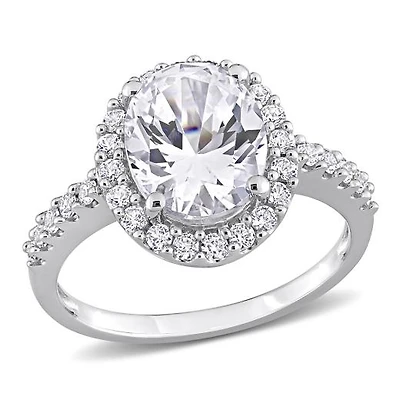 Julianna B 10K White Gold Created Sapphire Ring