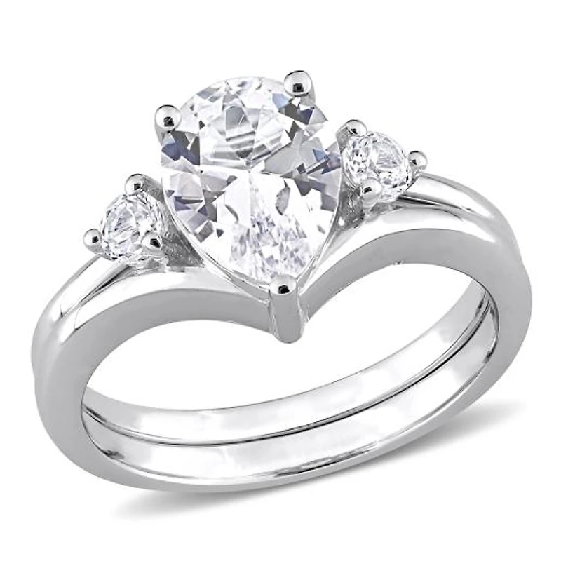 Julianna B 10K White Gold Created Sapphire Ring