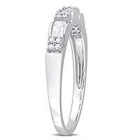 Julianna B 10K White Gold Created Sapphire and Diamond Eternity Ring